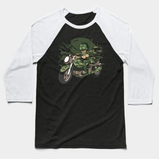 Army Motorcycle Ride Baseball T-Shirt
